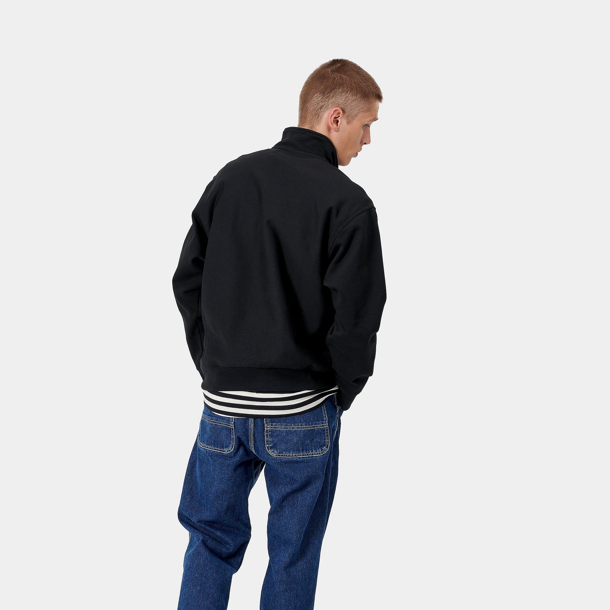 Carhartt WIP Half Zip American Script Sweat (black) - Blue Mountain Store