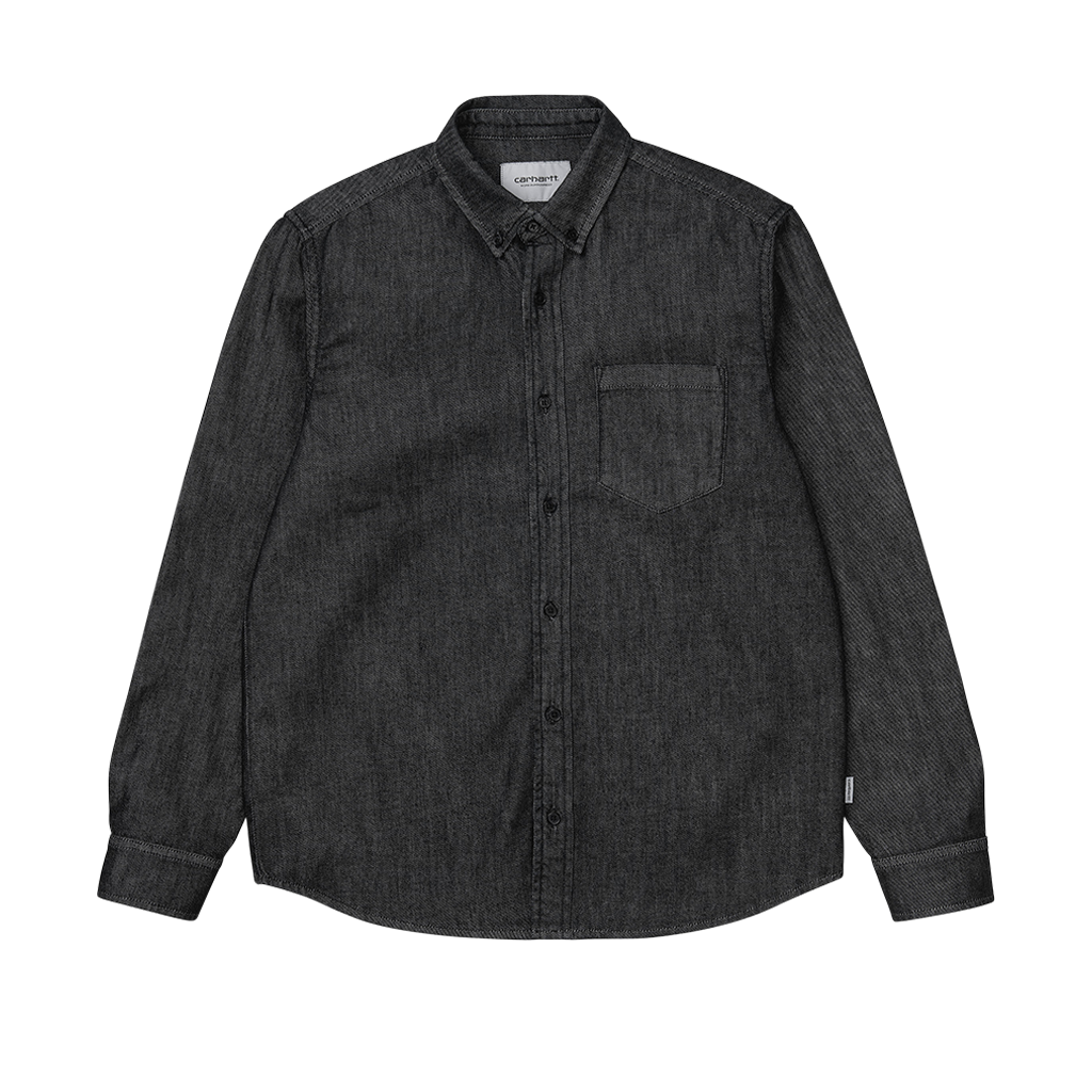 Carhartt WIP L/S Civil Shirt (black/stone washed) - Blue Mountain Store