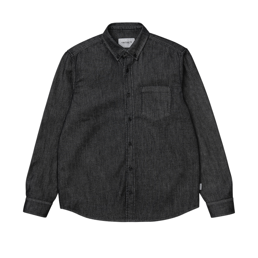 Carhartt WIP L/S Civil Shirt (black/stone washed) - Blue Mountain Store