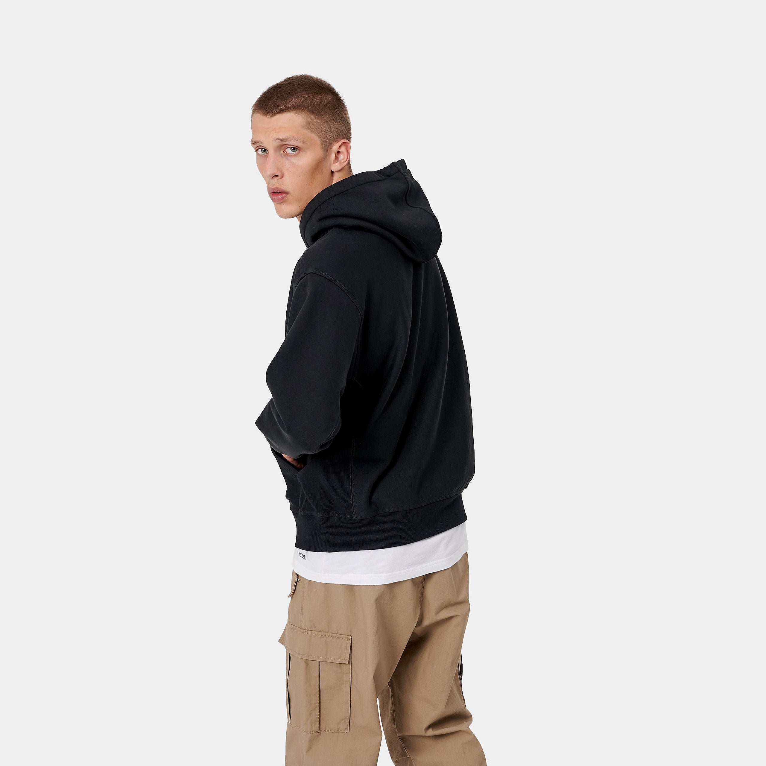 Carhartt WIP Hooded American Script Sweat (black) - Blue Mountain Store