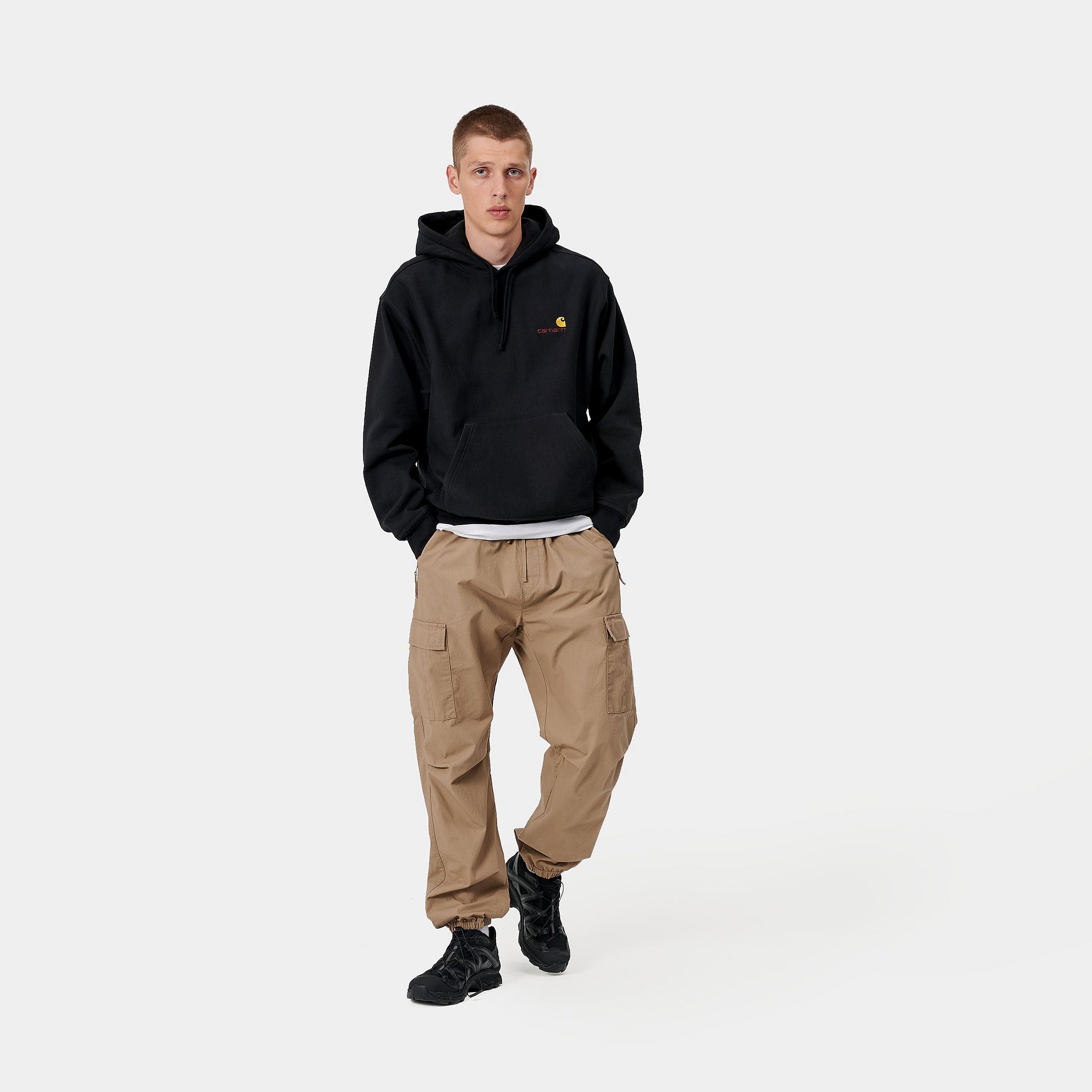 Carhartt WIP Hooded American Script Sweat (black) - Blue Mountain Store