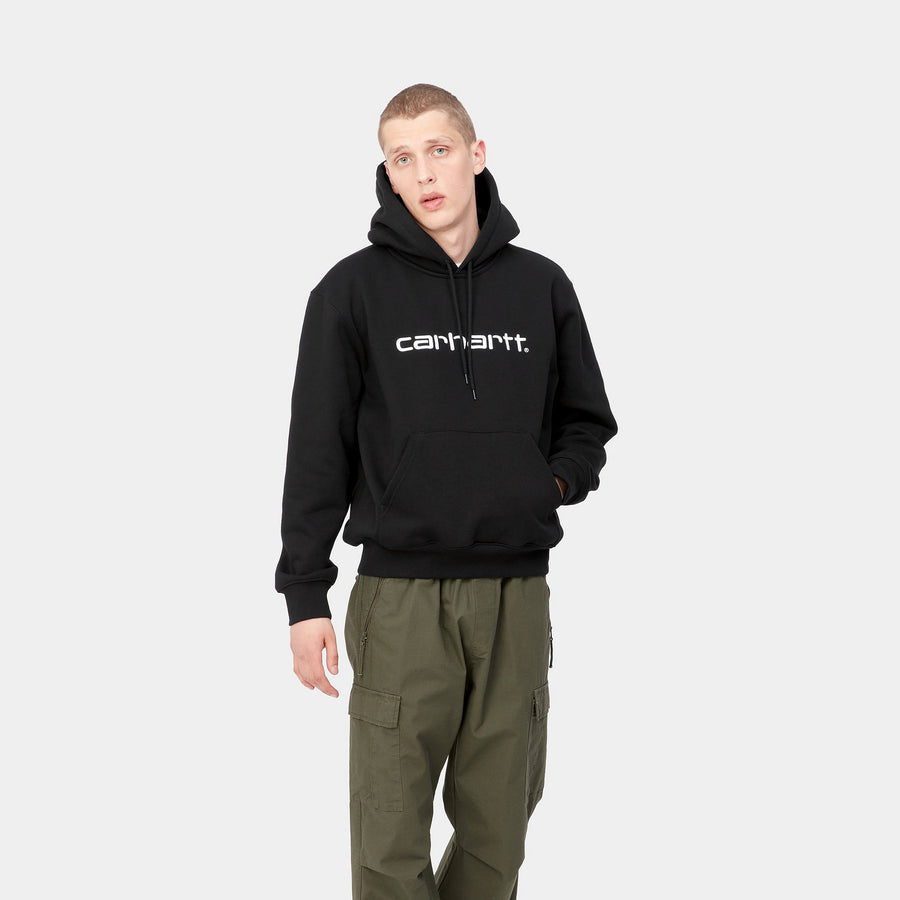 Carhartt WIP Hooded Carhartt Sweat (black/white) - Blue Mountain Store
