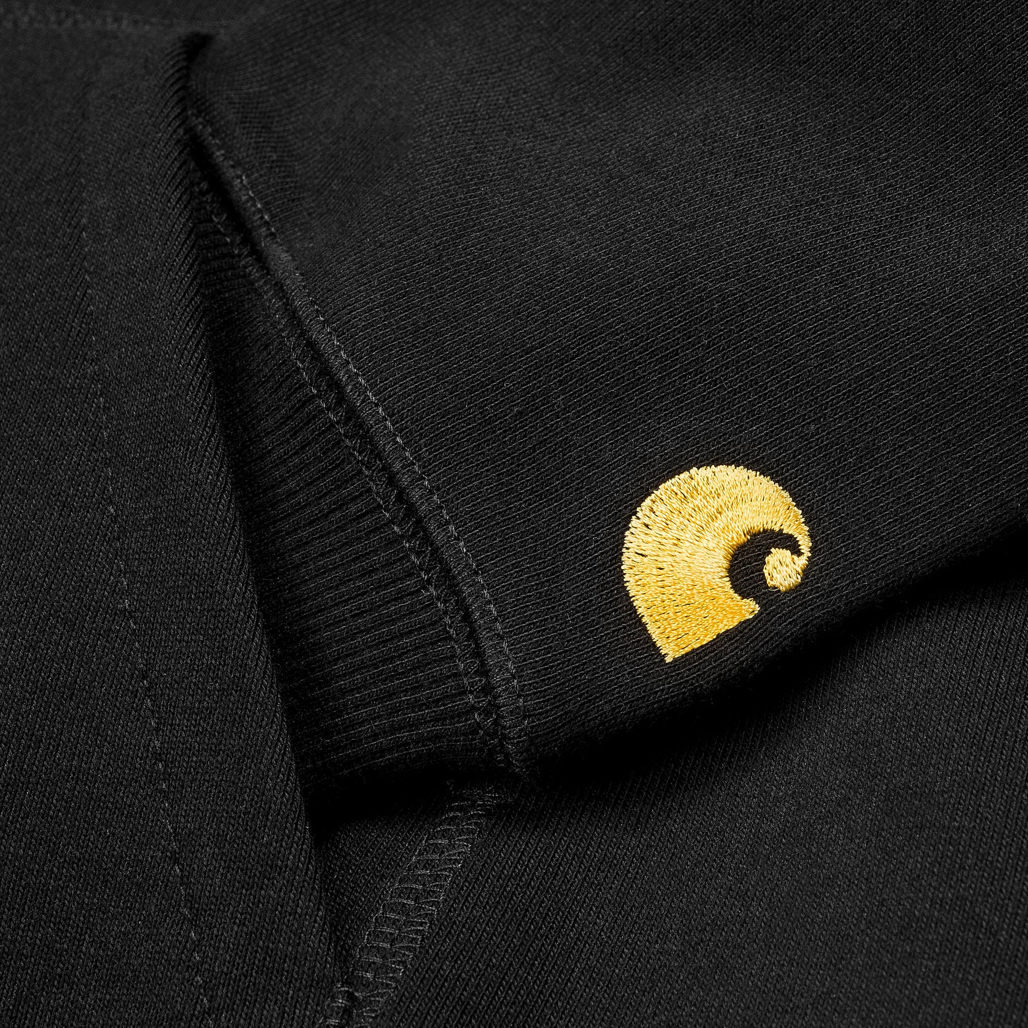 Carhartt WIP Hooded Chase Sweat (black/gold) - Blue Mountain Store