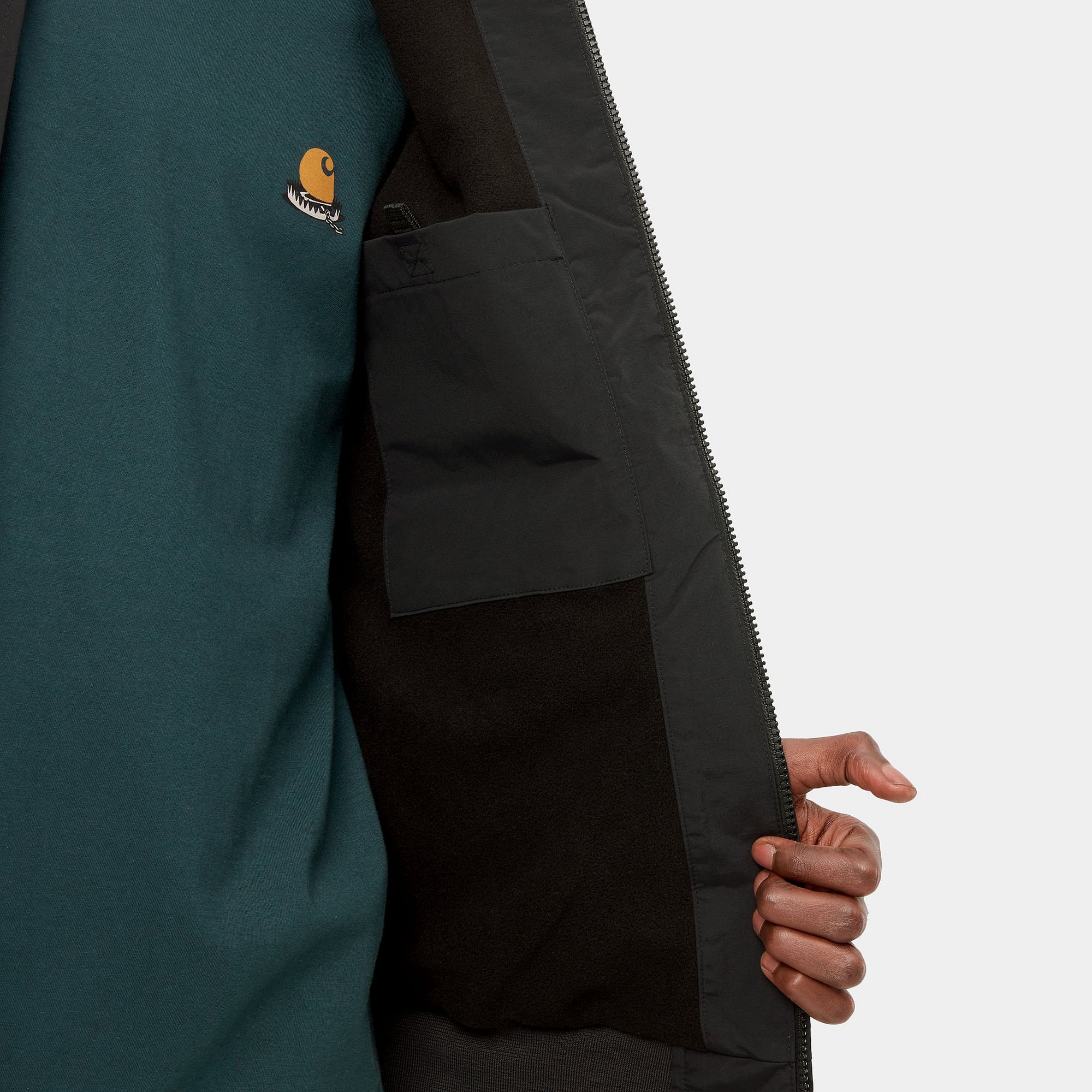 Carhartt Hooded Sail Jacket (black/white) - Blue Mountain Store