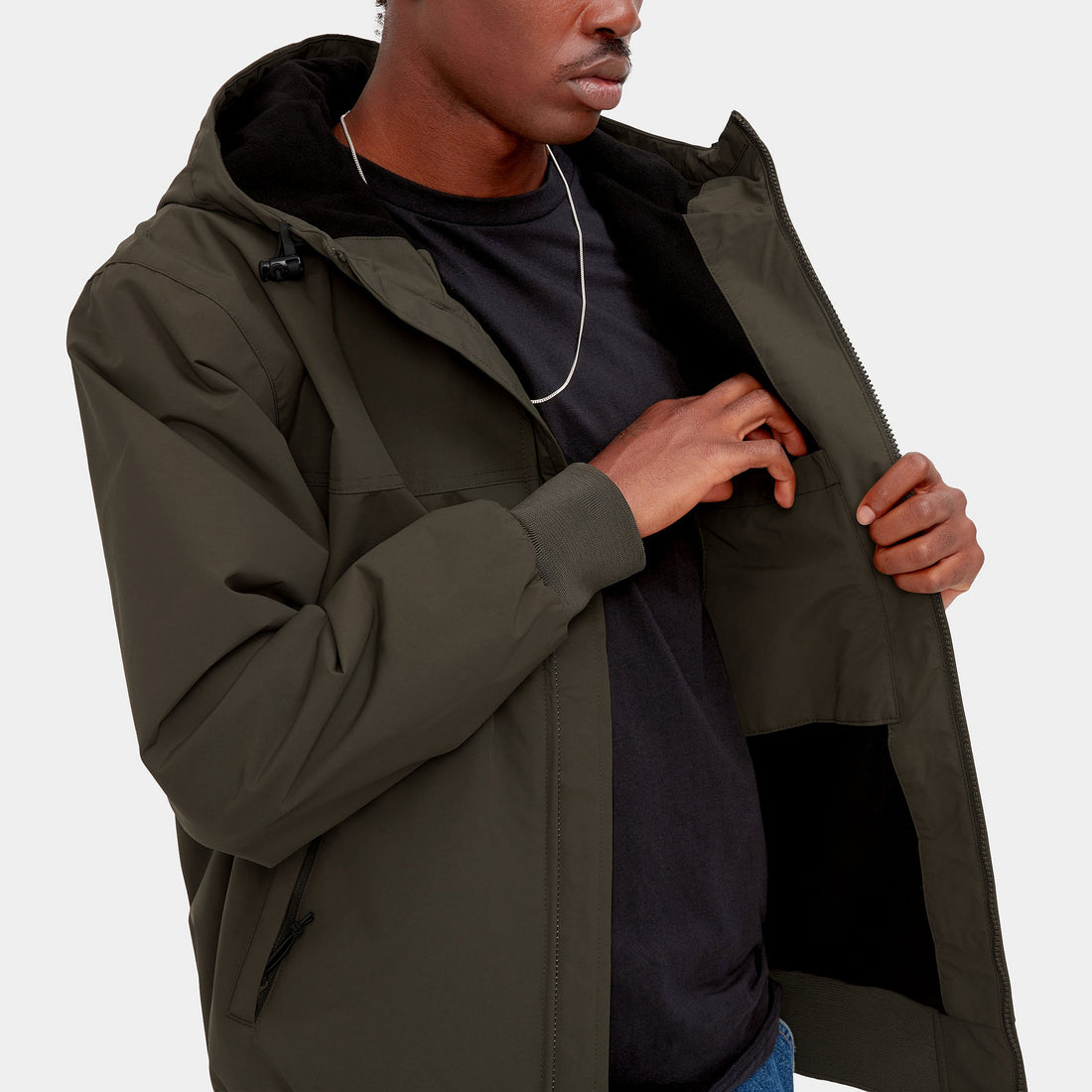 Carhartt WIP Hooded Sail Jacket (cypress/black) - Blue Mountain Store