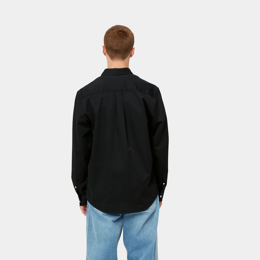 Carhartt WIP L/S Madison Shirt (black/white) - Blue Mountain Store