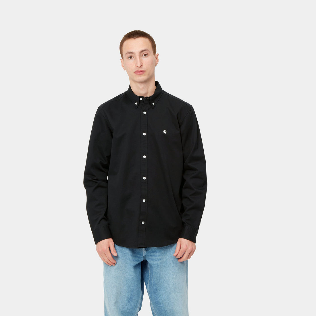 Carhartt WIP L/S Madison Shirt (black/white) - Blue Mountain Store