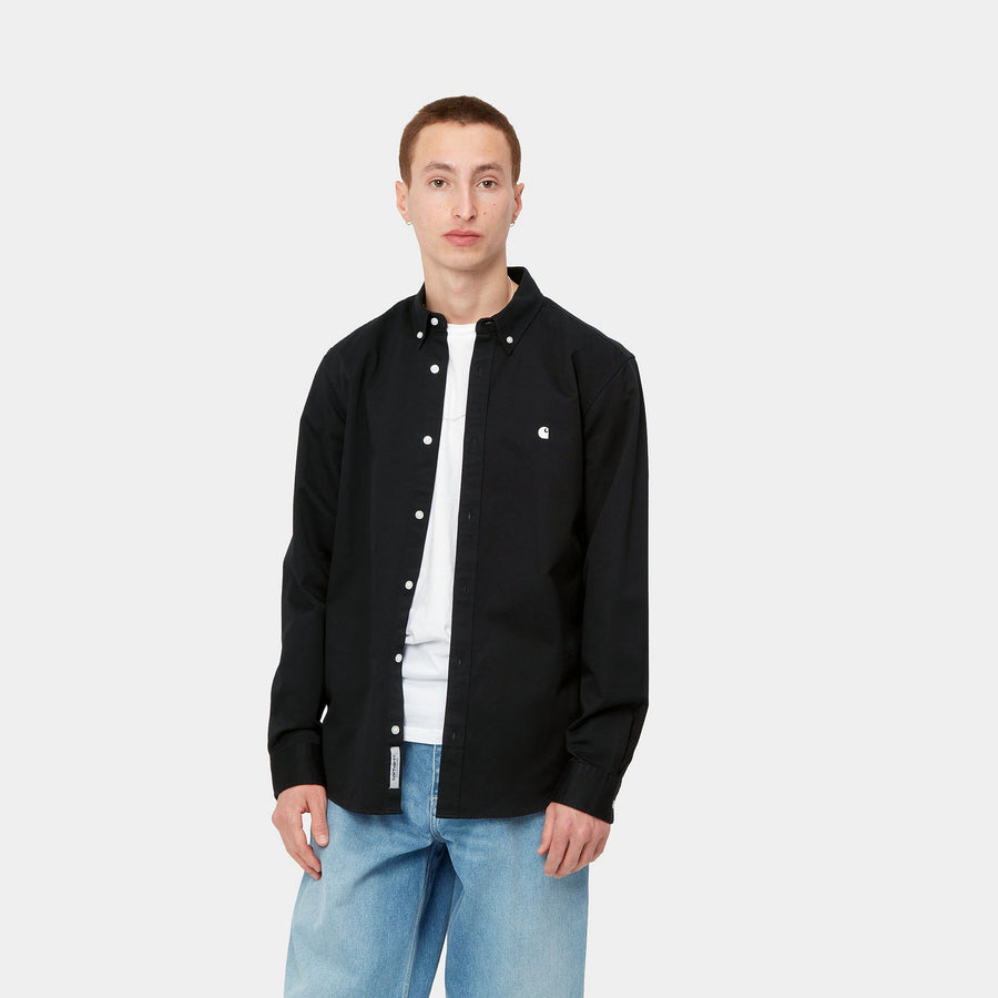 Carhartt WIP L/S Madison Shirt (black/white) - Blue Mountain Store