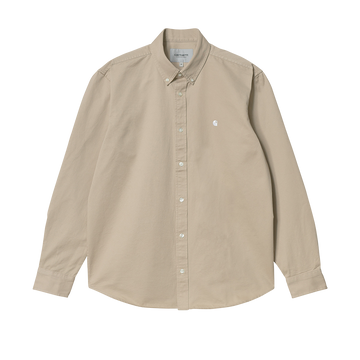 Carhartt WIP L/S Madison Shirt (wall/white) - Blue Mountain Store