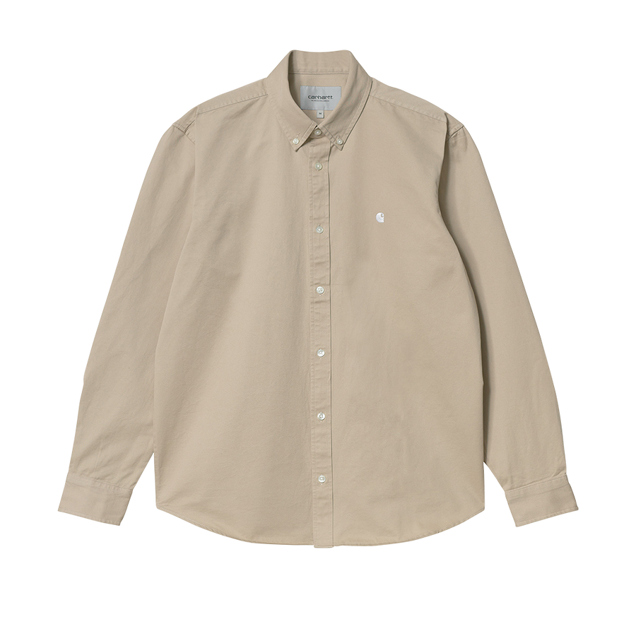 Carhartt WIP L/S Madison Shirt (wall/white) - Blue Mountain Store
