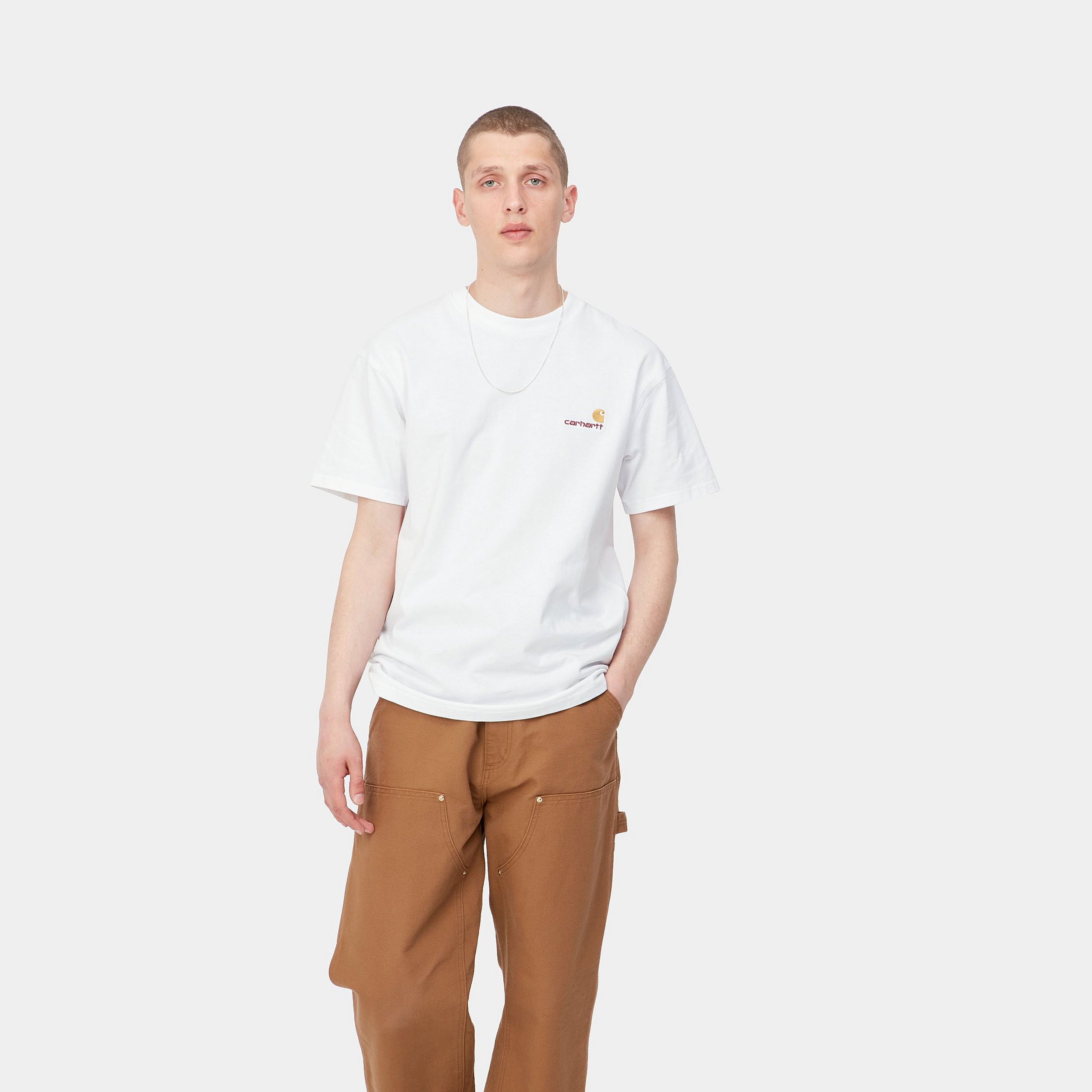 Carhartt WIP S/S American Script T-Shirt (white) - Blue Mountain Store