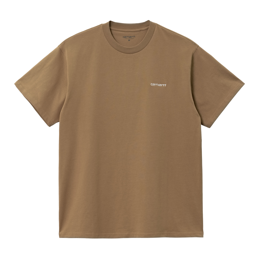 Carhartt WIP S/S Script Embroidery T-Shirt (buffalo/white) - Blue Mountain Store