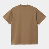 Carhartt WIP S/S Script Embroidery T-Shirt (buffalo/white) - Blue Mountain Store